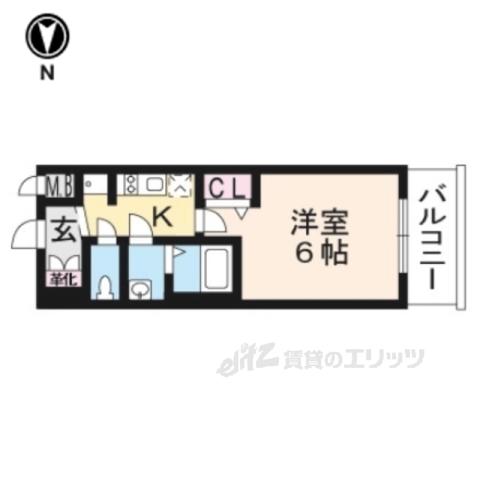 プレサンスTHE KYOTO 粋都(1K/6階)の間取り写真