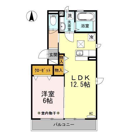 ブリージンAB(1LDK/3階)の間取り写真