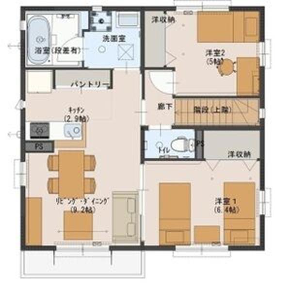 EMINENT横町C(2LDK/2階)の間取り写真