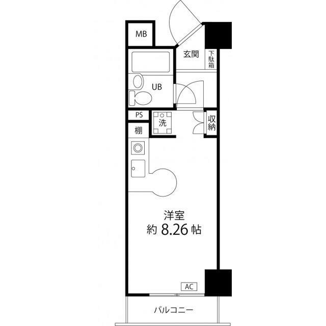 ペルソナージュ横浜(ワンルーム/1階)の間取り写真