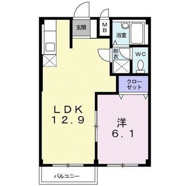 倉持ハイツパートII(1LDK/2階)の間取り写真