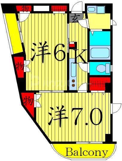 GRAND ESPLANADE(2K/5階)の間取り写真