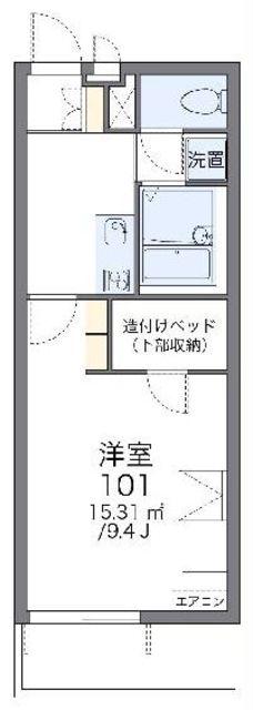 レオパレスあおば(1K/2階)の間取り写真