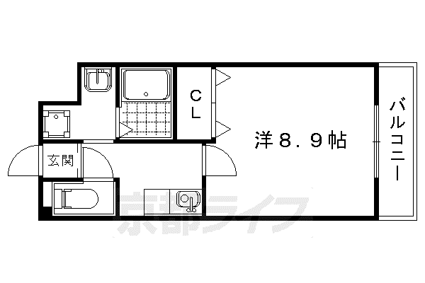 VILLA西裏(1K/2階)の間取り写真