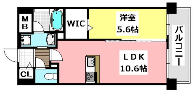 セリーゼ ウエスト(1LDK/4階)の間取り写真