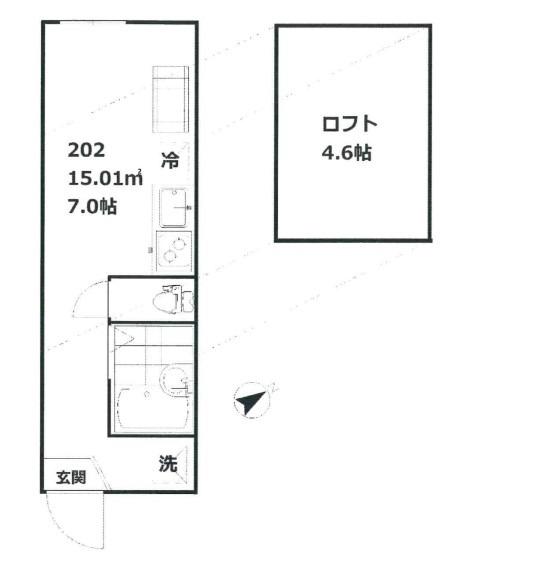 インベスト品川8(ワンルーム/2階)の間取り写真