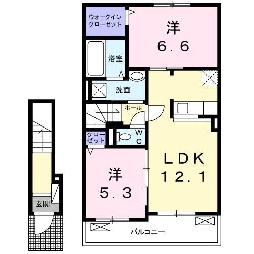 アザレア・M I(2LDK/2階)の間取り写真