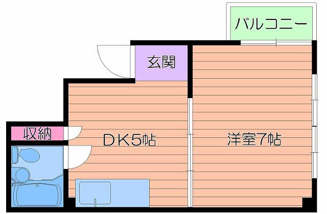 リバーランド第3ビル(1DK/3階)の間取り写真