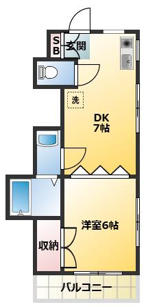 パークヒル瑞江 弐番館(1DK/2階)の間取り写真