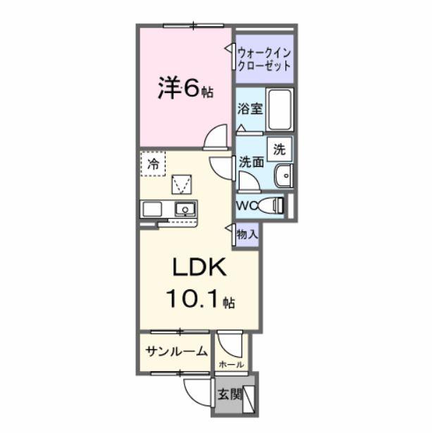 イル・ソレ 城山(1LDK/1階)の間取り写真