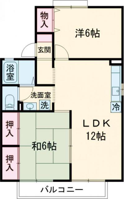 エクレール美濃屋 A(2LDK/2階)の間取り写真