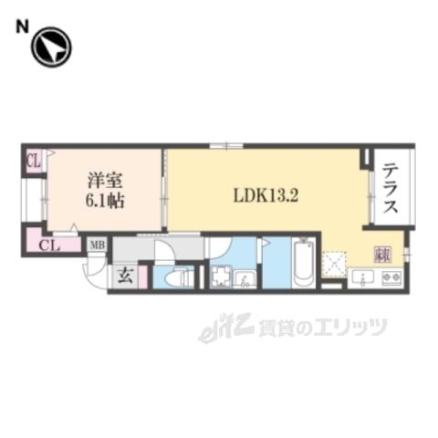 ニュー.リーヴァ25(1LDK/1階)の間取り写真