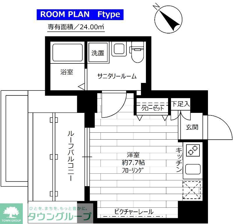 ステージファースト神楽坂(ワンルーム/4階)の間取り写真