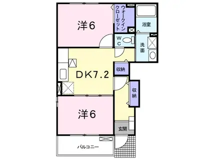 レクサスII(2DK/1階)の間取り写真