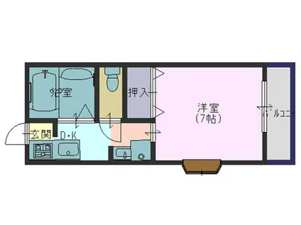 フレグランス御影(1K/1階)の間取り写真