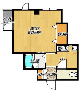 ナカタビル3番館(1K/3階)の間取り写真