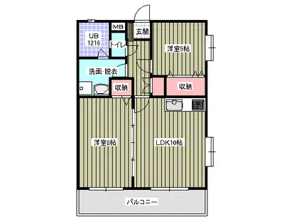 レアールミーテ香陵(2LDK/2階)の間取り写真