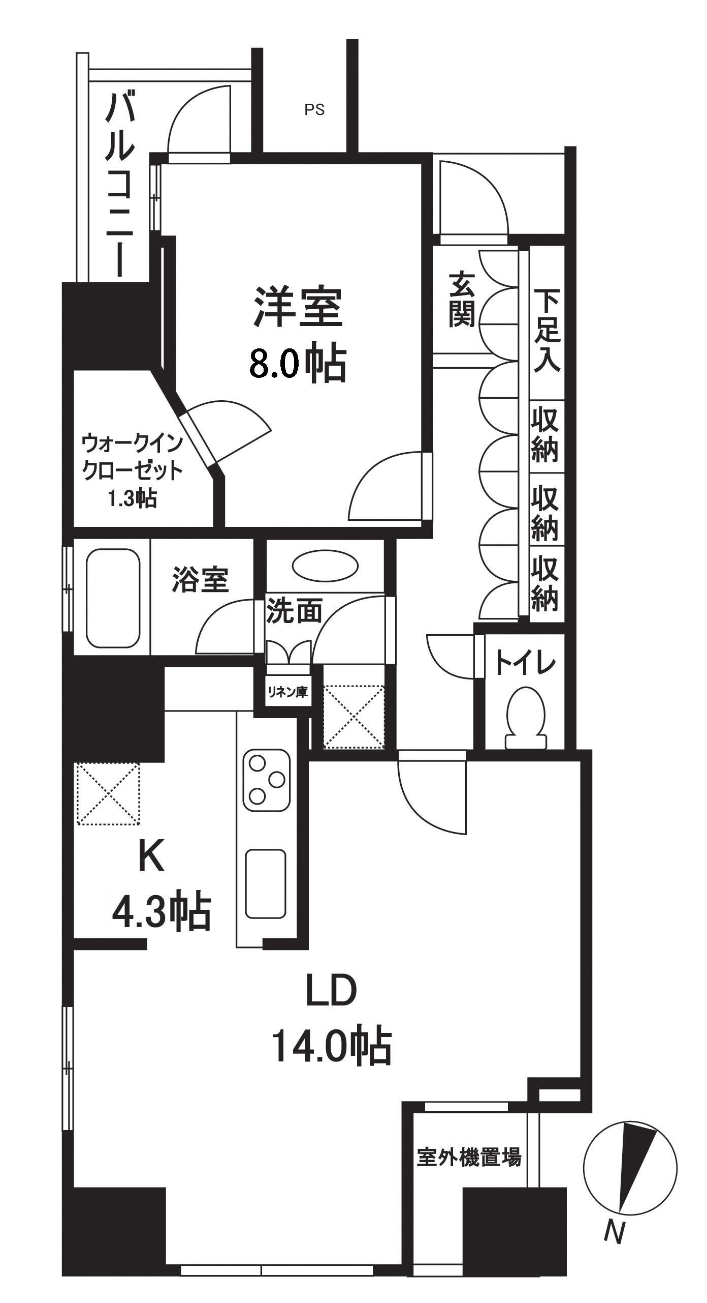 ワールドシティタワーズキャピタルタワー(1LDK/39階)の間取り写真