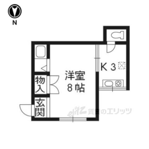 日向ハイツ(1K/2階)の間取り写真