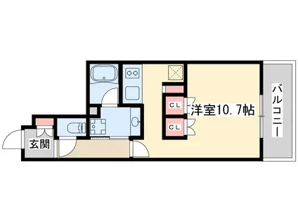 アビティ江坂(ワンルーム/11階)の間取り写真