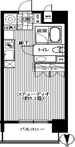 エクセレント麻布十番(ワンルーム/3階)の間取り写真
