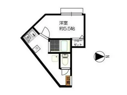 ヴィラTAISEI(1K/1階)の間取り写真