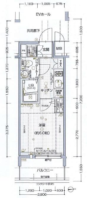 エスリード心斎橋イースト(1K/11階)の間取り写真