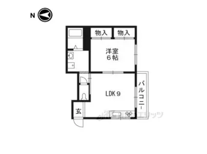 シャローム石田(1LDK/3階)の間取り写真