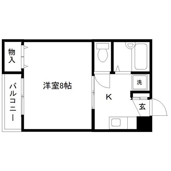 マイカハウス(1K/3階)の間取り写真