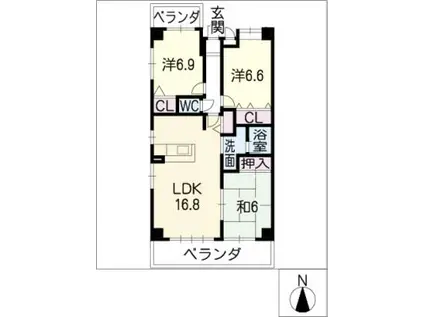 ACTIVE・T(3LDK/3階)の間取り写真