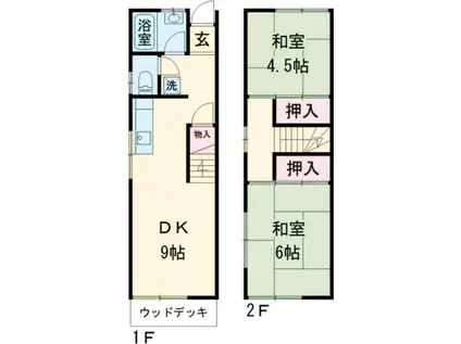 レジデンス王塚(2LDK/1階)の間取り写真