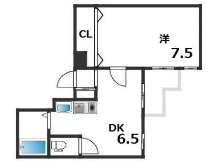 サンパレス21垂水(1DK/3階)の間取り写真