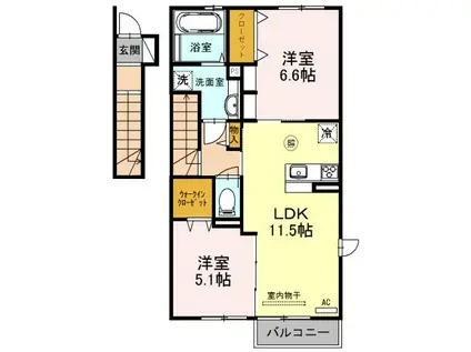 プレミアムDハウス(2LDK/2階)の間取り写真