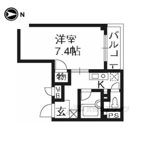 STABLE万寿寺(1K/2階)の間取り写真