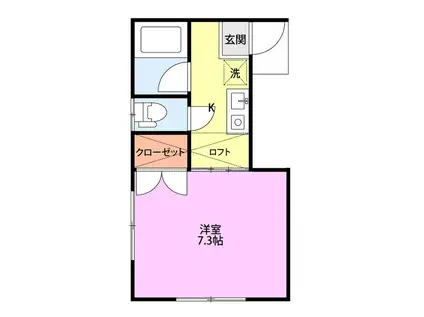 パインビーチ(1K/1階)の間取り写真