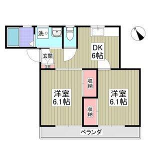 ハイツサングリーン(2DK/2階)の間取り写真