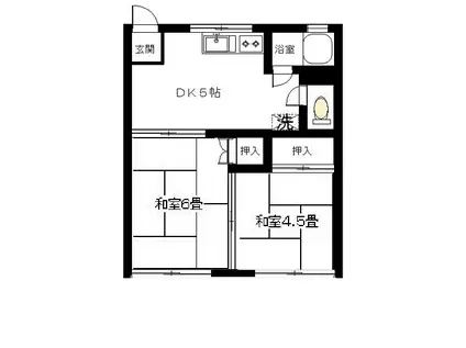 古屋ハイツ(2DK/2階)の間取り写真