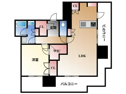 ザ ファインタワー久屋大通(1LDK/3階)の間取り写真