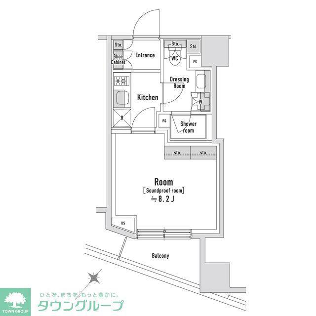 TRACK八丁堀(1K/8階)の間取り写真