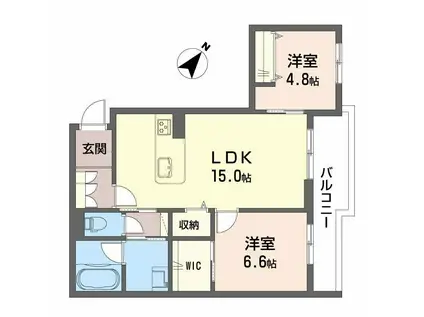 シャーメゾンシエロ(2LDK/3階)の間取り写真