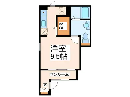 メゾン・ド・ルミエール(1K/1階)の間取り写真