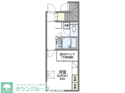レオパレスDEAREST(1K/1階)の間取り写真