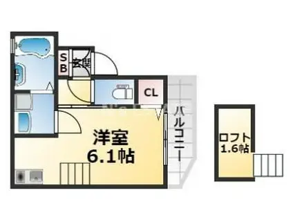 KARIN長楽町(ワンルーム/3階)の間取り写真