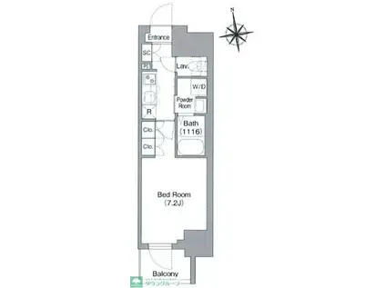 コンフォリア・リヴ北新宿(1K/2階)の間取り写真