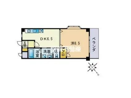 クラウンV(1DK/2階)の間取り写真