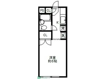 リリエハイム(1K/1階)の間取り写真