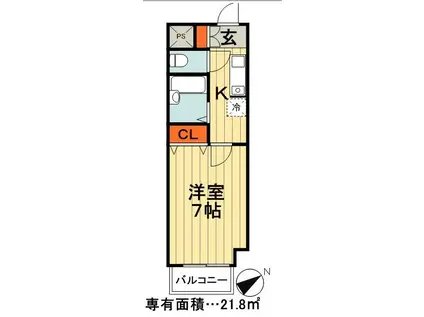 新田町小川マンション(1K/3階)の間取り写真