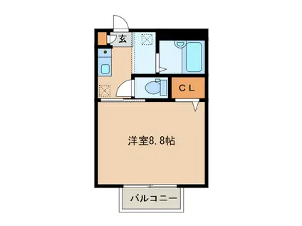 エスポアールC&Y(1K/2階)の間取り写真