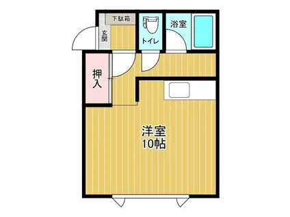 オクテットたなか(ワンルーム/1階)の間取り写真