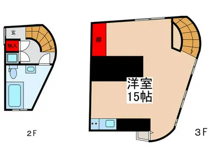 ZAAL(ワンルーム/2階)の間取り写真